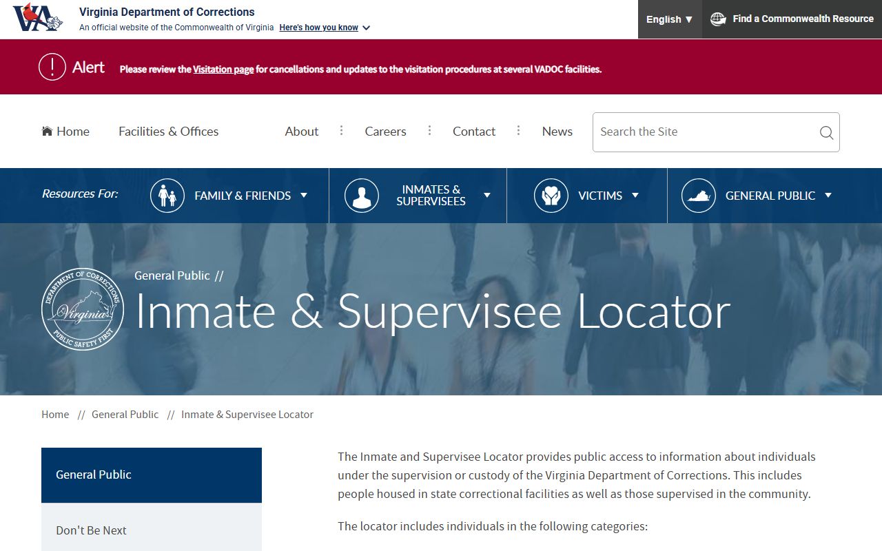 Virginia DOC locator for Patrick County inmate search after sentencing